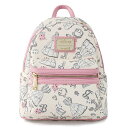 Loungefly Disney 美女と野獣 ベル 総柄プリント レディース ダブルストラップ ショルダーバッグ