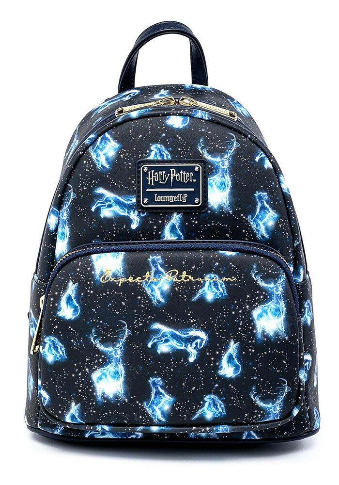 Rakuten - Loungefly Harry Potter エクスペクトパトローナム 総柄プリント レディース ダブルストラップ ショルダーバッグ