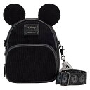 Loungefly Disney ミッキー コーデュロイ コンバーチブル クロスボディバッグ(4)