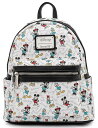 Loungefly Disney ミッキー ミニーマウス ドナルド デイジー ミニバックパック ハンドバッグ ホワイト