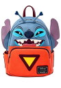 Loungefly Disney スティッチ エクスペリメント626 フェイクレザー レディース ダブルストラップ ショルダーバッグ