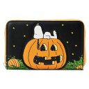 Loungefly ピーナッツ グレートパンプキン スヌーピー ハロウィン フェイクレザー ジップアラウンドウォレット