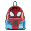 Loungefly Marvel シャイン スパイダーマン ミニバックパック | レッド&ブルー スパイダーマンバッグ スタンダード