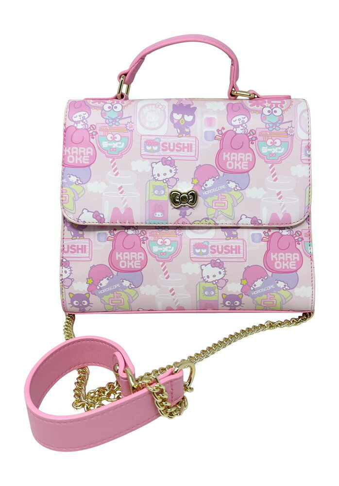 楽天BasqueバスクLoungefly Sanrio Hello Kitty カワイイ 総柄プリント クロスボディ サッチェル ハンドバッグ