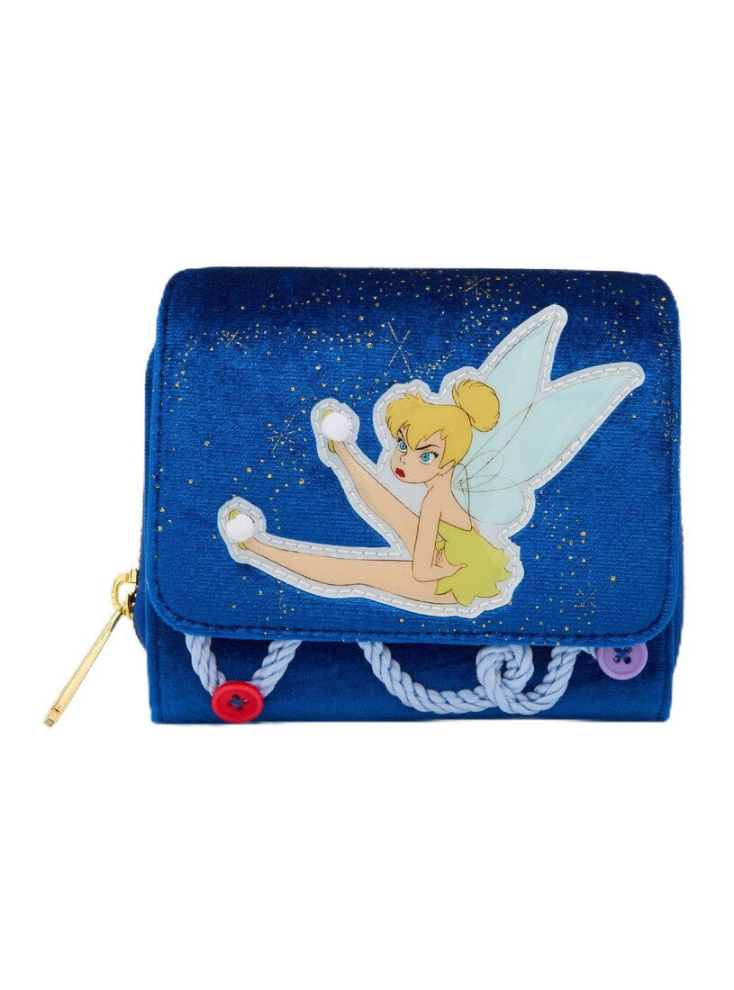 Loungeflyラウンジフライ ディズニー ピーターパン ティンカーベル ボタンズ ウォレット ブルー レディース 財布 キャラクター 限定