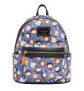 Loungefly F.R.I.E.N.D.S. 総柄 ちびキャラクター ダブルストラップ ショルダーバッグ(4)