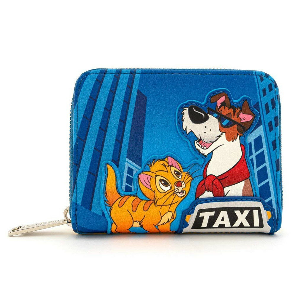 Loungefly x Disney オリバー ニューヨーク子猫ものがたり タクシーライド ジップアラウンドウォレット ブルー/イエロー ワンサイズ
