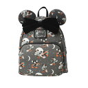 Loungefly Disney ミッキー&ミニーマウス ハロウィン レディース ダブルストラップ ショルダーバッグ