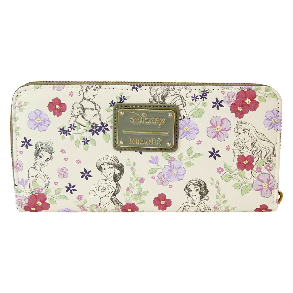 Rakuten - Loungefly Disney プリンセス スケッチ フローラル 総柄プリント フェイクレザー ウォレット