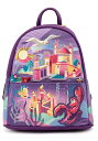 Loungefly Disney リトルマーメイド アリエル キャッスル レディース ダブルストラップ ショルダーバッグ パース