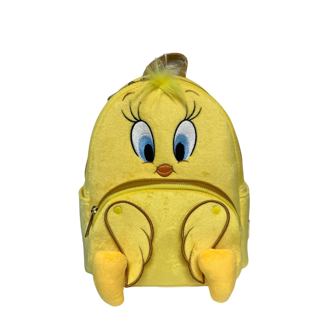 Loungeflyラウンジフライ ルーニー・テューンズ トゥイーティー レディース ミニバックパック リュック ぬいぐるみ素材 フェイクレザー 公式ライセンス キャラクター