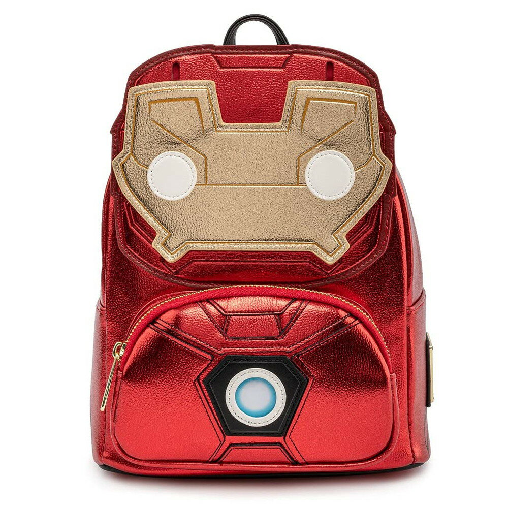 Loungefly Marvel アイアンマン ライトアップ ミニバックパック メタリック