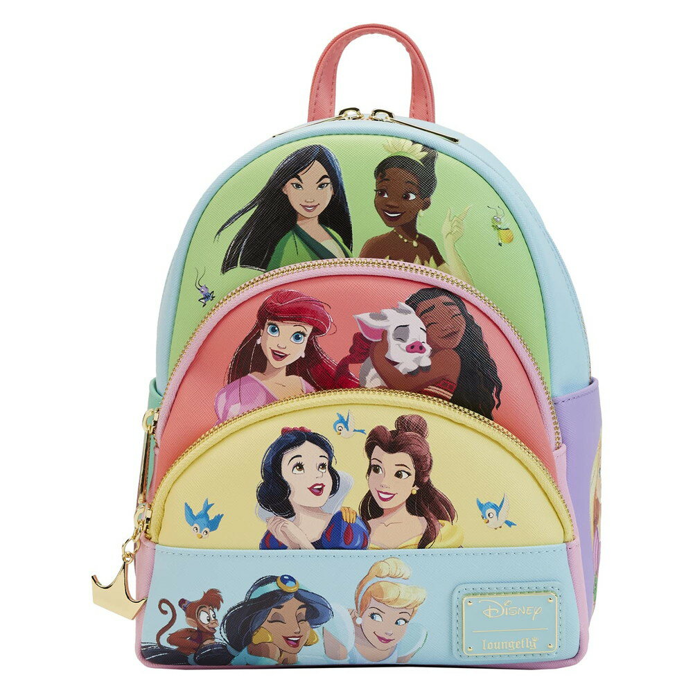 Loungefly Disney プリンセスコラージュ トリプルポケット ミニバックパック