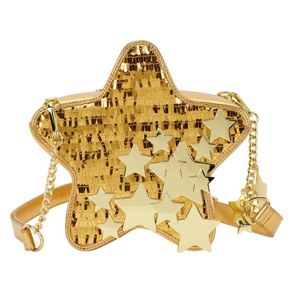 Loungeflyラウンジフライ ゴールドスター スパンコール フィギュラル クロスボディバッグ