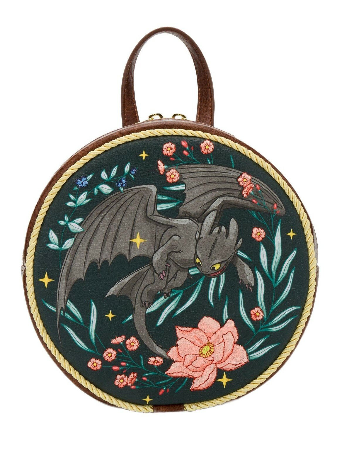 乐天商城 - Loungefly ヒックとドラゴン トゥースレス フローラル 花柄 ミニバックパック ミニリュック BoxLunch限定