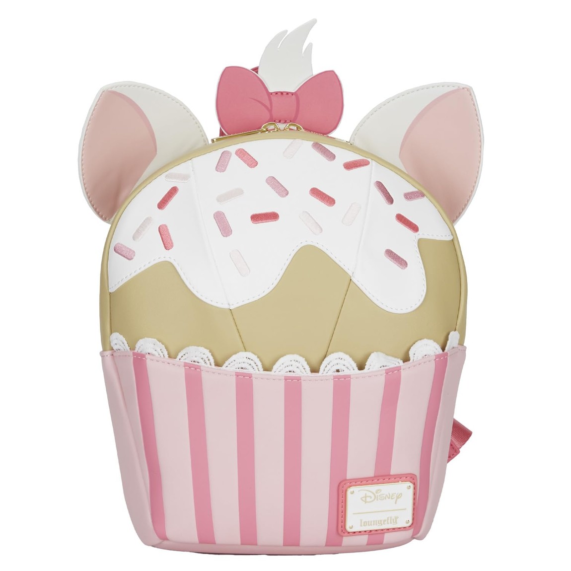 ラウンジフライ ディズニー おしゃれキャット マリー カップケーキ ミニバックパック リュック ホワイト ピンク