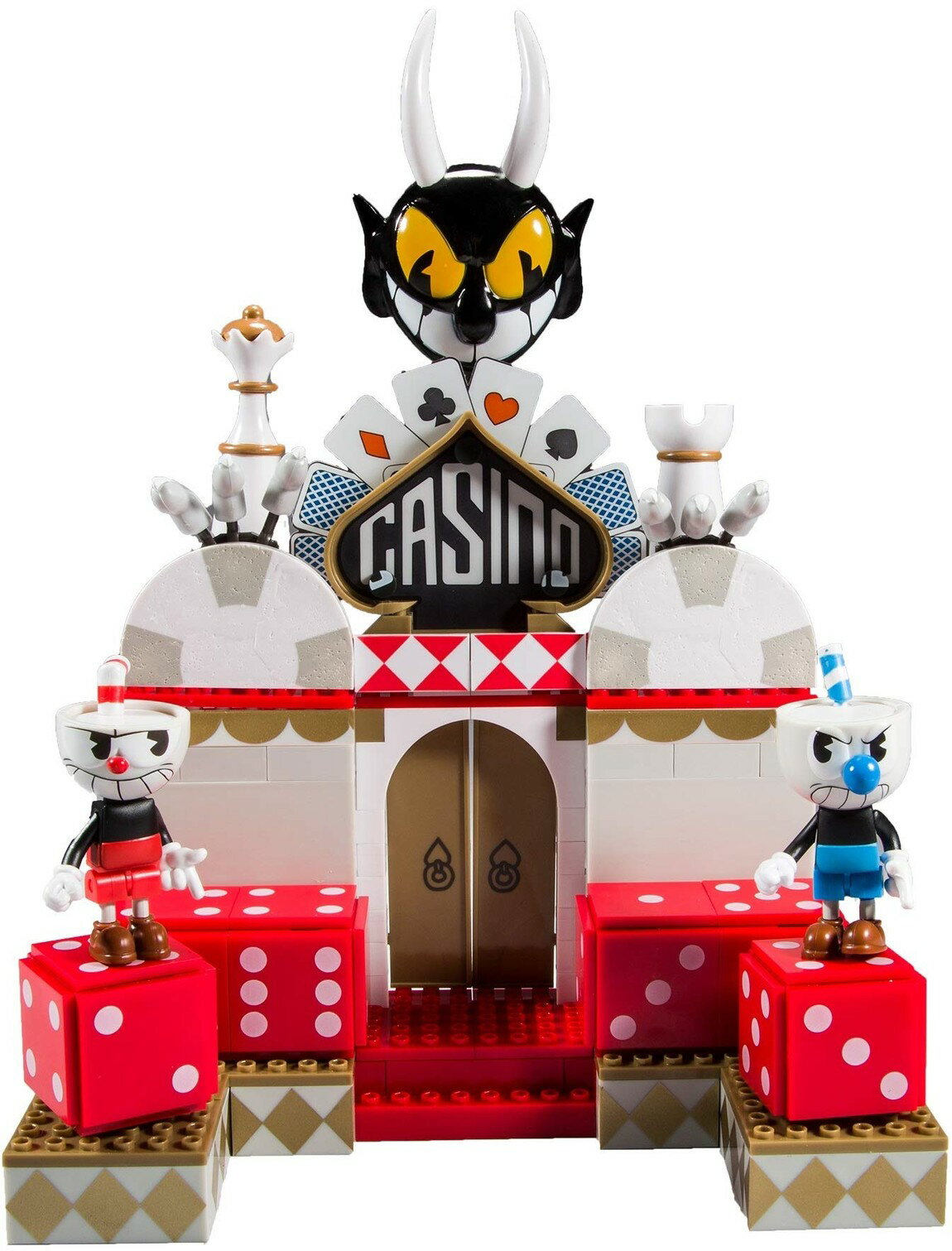 マクファーレン トイズ カップヘッド ケイオティック カジノ ラージ コンストラクション セット フィギュア セット / McFarlane Toys Cuphead Chaotic Casino Large Construction Set
