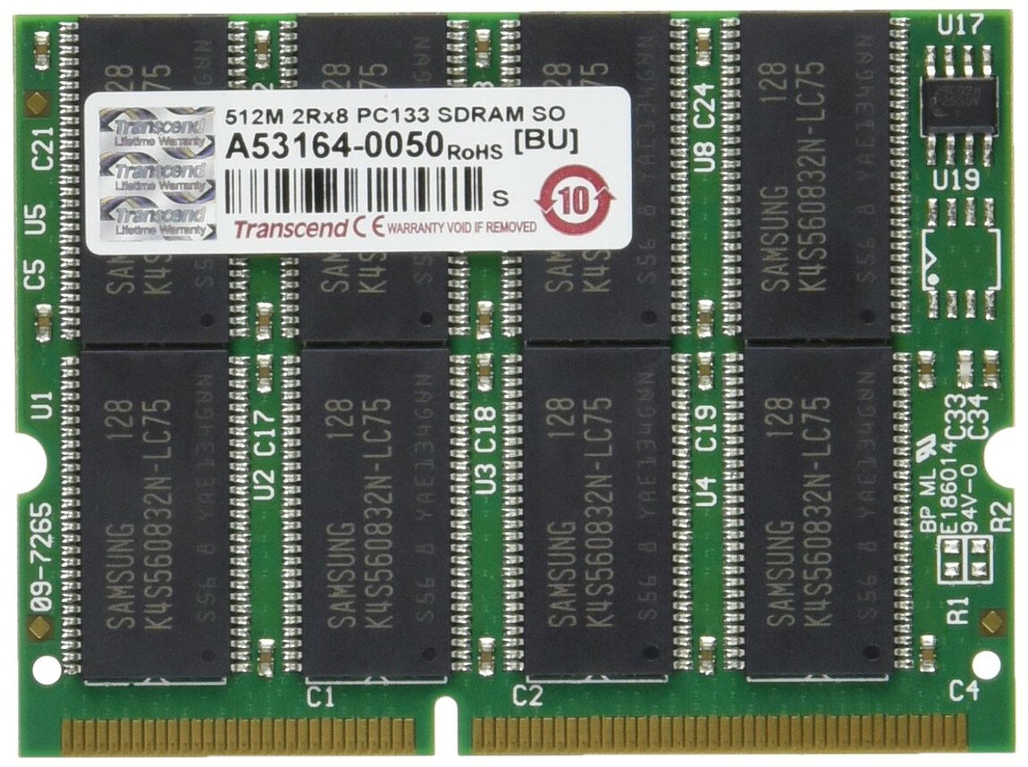 Transcend 512MB SDRAM PC133 ノートPC用 SO-DIMM Apple PowerBook G3 対応 メモリ