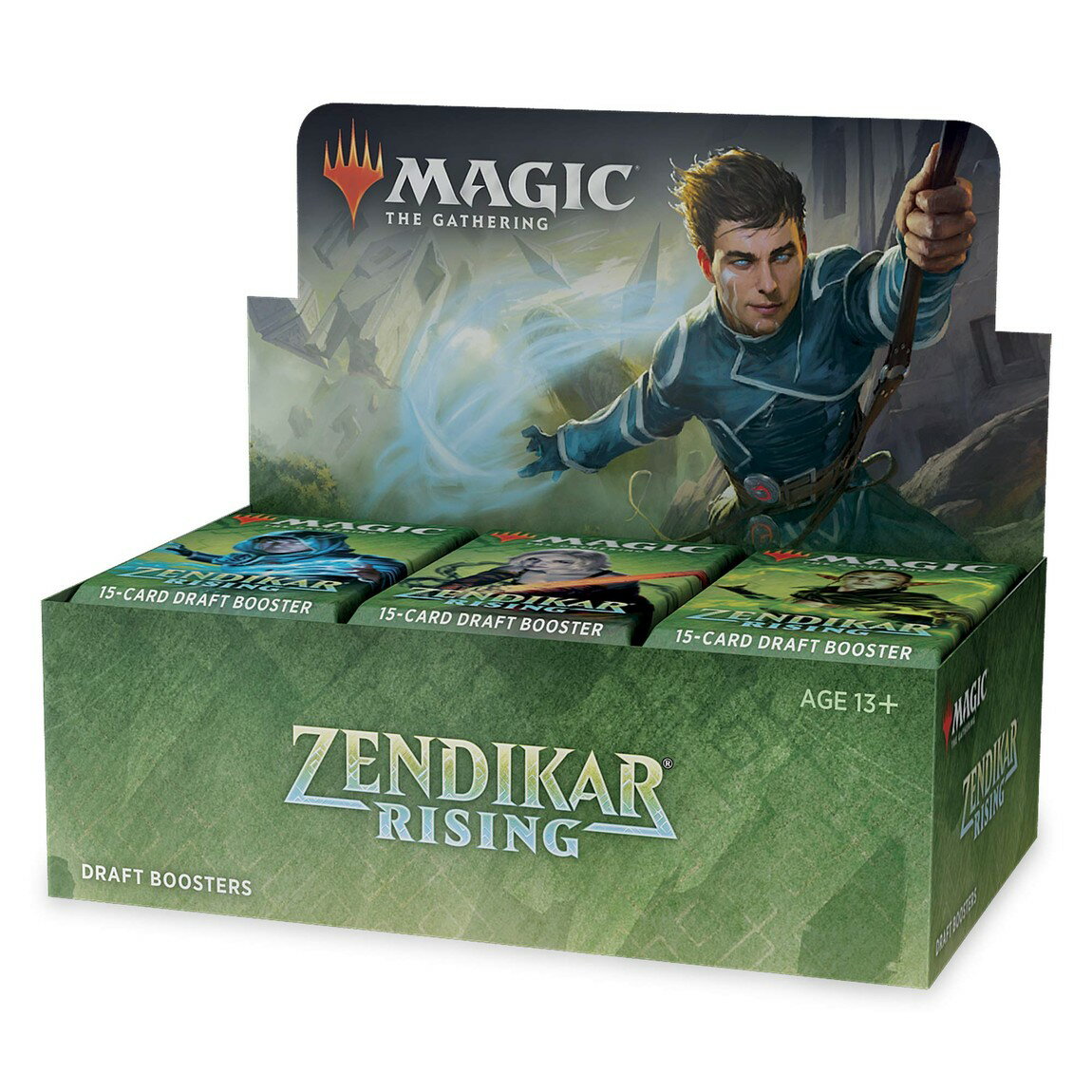 英語版 Magic: The Gathering Zendikar Rising Draft Booster Box | 36 Booster Packs (540 Cards) + 1 Box Topper | 36 Full Art Lands | Factory Sealed