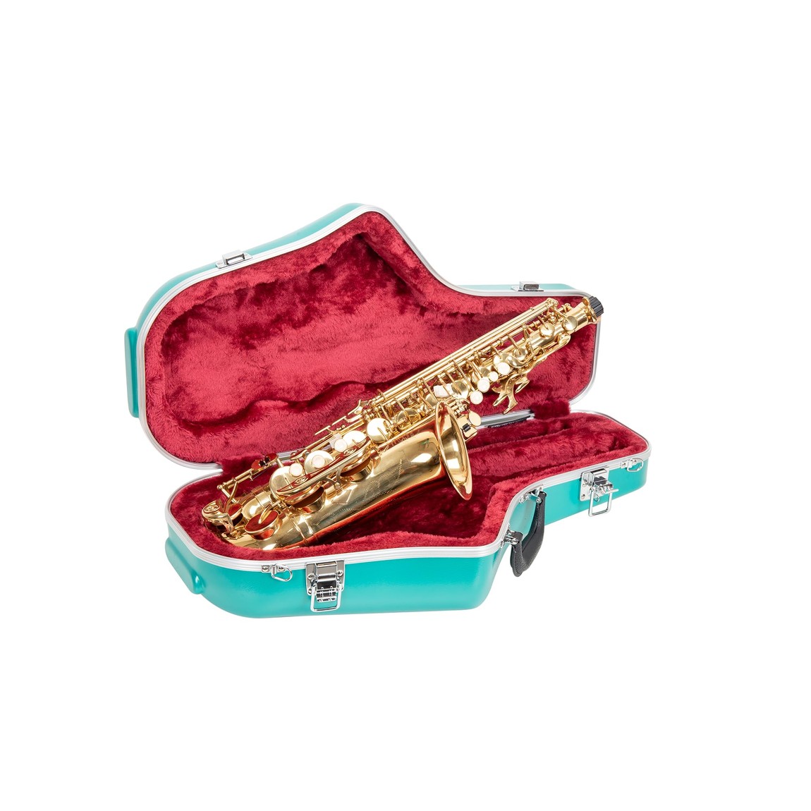 PRODUCT DETAILS クロスロック アルトサックス用 ハードケース ABS樹脂 ミントブルー 小物入れ ストラップ付【商品仕様】・ アイテム種別：アルトサックス用ハードケース・ 素材：ABS樹脂（外装）、高密度フォーム・ベルベット（内装）・ サイズ：約64cm × 29cm × 21.5cm・ 重量：約2.34kg・ 付属品：ショルダーストラップ、鍵2本【特徴】・ 外装に軽量で耐久性のあるABS樹脂を採用し、表面に質感のある加工を施したハードシェル構造です。・ 内装には高密度フォームとバーガンディカラーのベルベット素材を使用し、楽器を保持します。・ ケース中央にセキュリティロックを装備し、移動時や保管時の不意な開閉を防止します。・ 前面にジッパー付きの小物用ポケットを備え、ネックやマウスピース、リード等を整理して収納できます。・ 取り外し可能なショルダーストラップと成形ハンドルにより、状況に応じた持ち運びが可能です。 ■ 商品について 海外輸入品（説明書は英語表記の場合あり） ■ ご注意 ・掲載画像は実物に近い色味になるよう調整しておりますが、ご利用の環境により差異が生じる場合があります。・複数店舗で在庫を共有しているため、ご注文後に在庫切れとなる場合がございます。 ■ 納期について お届けの目安を必ずご確認ください。 海外正規ルート仕入れ品 海外ブランド ▼ 海外正規ブランド店 正規代理店 ▼ 当 店 ※本商品は並行輸入品です 製造元は正規品と同一のブランド・メーカーです。当店では海外正規ルートより仕入れた商品を取り扱っております。流通ルートが異なるのみで、商品自体に違いはございません。 ── 当店の商品について ── 正規品のみ取り扱い 海外正規店・正規代理店から商品を直接仕入れ、国内に輸入して販売しております。 日本未入荷・海外限定モデルも多数 日本未入荷・海外限定モデルも多数取り扱っております。サイズ・カラー違いや海外限定で販売された製品など、日本では手に入りにくいアイテムをお届けいたします。 お求めやすい価格の理由 海外市場での価格差や流通ルートの違いにより、国内販売価格よりお求めやすくなっております。品質はそのままに、よりお手頃な価格でお届けいたします。 安心保証 ご使用前に万が一、製品に不具合がございました場合は、交換または商品代金のご返金にて対応させていただきます。商品到着後5日以内にご連絡ください。 ご注意 海外からの輸入品となります。海外輸送のため、外箱に軽微なスレ等がある場合がございますが、商品本体には影響ございません。 ※在庫状況は仕入先の在庫情報をもとに出来る限り正確に表示しておりますが、取寄せ商品のため、タイミングによりご注文後に欠品・キャンセルとなる場合がございます。 お探しの商品がございましたら、お気軽にご相談ください。