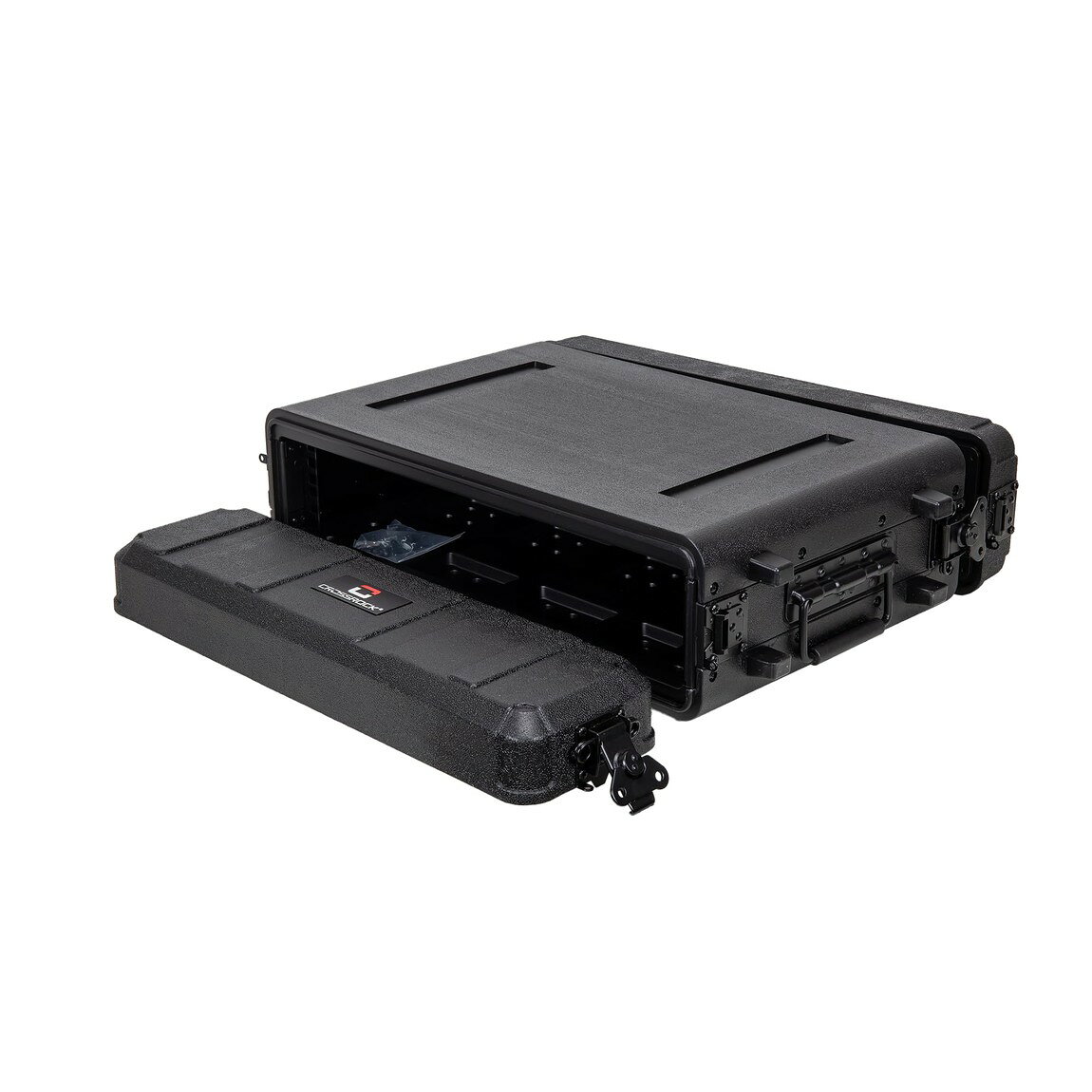 PRODUCT DETAILS クロスロック 2U ラックケース 奥行35cm ワイヤレスシステム用 PE樹脂 防水 ハードケース ブラック【商品仕様】・ アイテム種別：2Uラックケース・ 素材：強化ポリエチレン（PE）・ 外寸：約58cm × 48.5cm × 15.5cm・ 内部奥行：約35cm・ レール調節範囲：約23cm 〜 33cm・ 重量：約6kg・ 付属品：ラックマウント用ハードウェア（ネジ、ワッシャー、ケージナット）【特徴】・ 1〜2チャンネルのワイヤレス受信機やIEMシステムの収納に適した、2Uサイズのコンパクトなハードケースです。・ 前後のラックレールは調節可能で、機材の奥行きに合わせて約23cmから33cmの間でポジションを固定できます。・ ガスケット密閉された蓋と強化ポリエチレン製の外郭により、雨や湿気、衝撃から内部機材を保護します。・ 取り外した前後の蓋同士をロックすることで、ボディパックやケーブル類を収納する独立したアクセサリーボックスとして使用可能です。・ 運搬時に他の荷物と干渉しにくい埋め込み式のバタフライラッチを採用しています。 ■ 商品について 海外輸入品（説明書は英語表記の場合あり） ■ ご注意 ・掲載画像は実物に近い色味になるよう調整しておりますが、ご利用の環境により差異が生じる場合があります。・複数店舗で在庫を共有しているため、ご注文後に在庫切れとなる場合がございます。 ■ 納期について お届けの目安を必ずご確認ください。 海外正規ルート仕入れ品 海外ブランド ▼ 海外正規ブランド店 正規代理店 ▼ 当 店 ※本商品は並行輸入品です 製造元は正規品と同一のブランド・メーカーです。当店では海外正規ルートより仕入れた商品を取り扱っております。流通ルートが異なるのみで、商品自体に違いはございません。 ── 当店の商品について ── 正規品のみ取り扱い 海外正規店・正規代理店から商品を直接仕入れ、国内に輸入して販売しております。 日本未入荷・海外限定モデルも多数 日本未入荷・海外限定モデルも多数取り扱っております。サイズ・カラー違いや海外限定で販売された製品など、日本では手に入りにくいアイテムをお届けいたします。 お求めやすい価格の理由 海外市場での価格差や流通ルートの違いにより、国内販売価格よりお求めやすくなっております。品質はそのままに、よりお手頃な価格でお届けいたします。 安心保証 ご使用前に万が一、製品に不具合がございました場合は、交換または商品代金のご返金にて対応させていただきます。商品到着後5日以内にご連絡ください。 ご注意 海外からの輸入品となります。海外輸送のため、外箱に軽微なスレ等がある場合がございますが、商品本体には影響ございません。 ※在庫状況は仕入先の在庫情報をもとに出来る限り正確に表示しておりますが、取寄せ商品のため、タイミングによりご注文後に欠品・キャンセルとなる場合がございます。 お探しの商品がございましたら、お気軽にご相談ください。