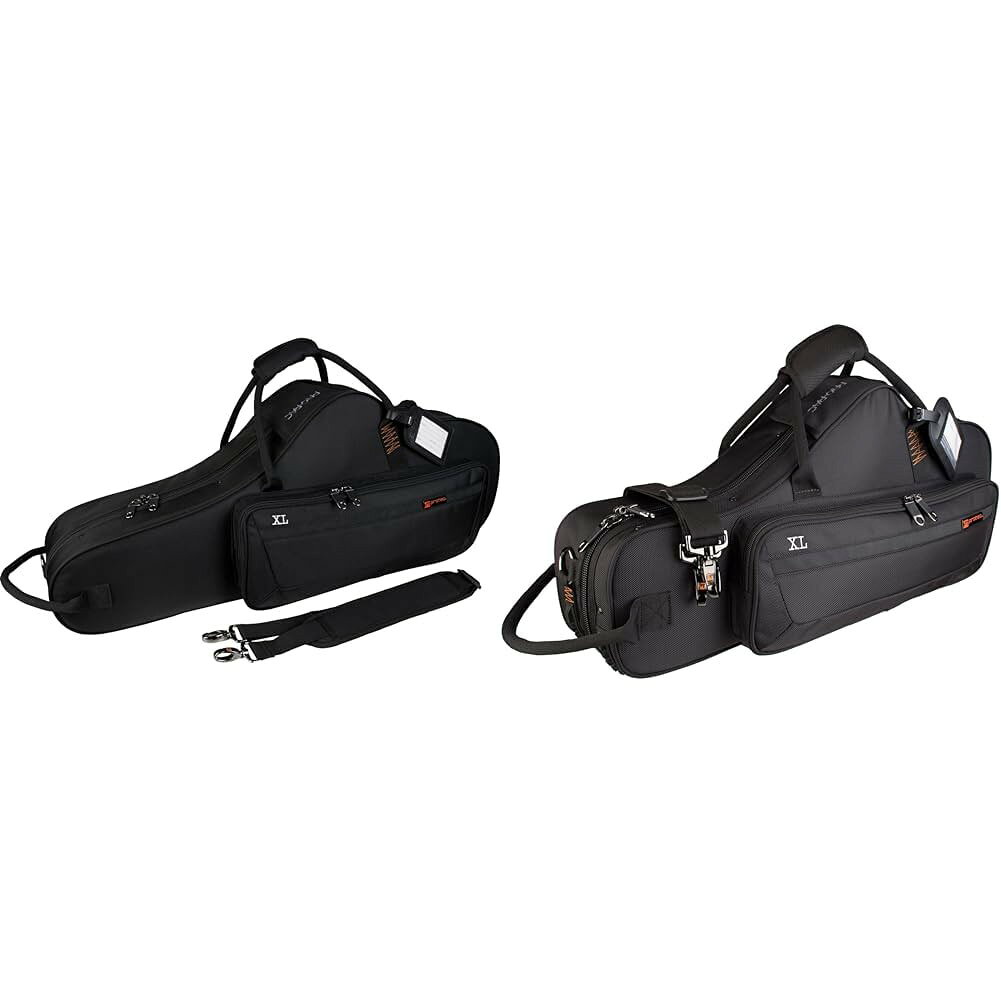 Protec テナーサックス アルトサックス ケース セット PRO PACシリーズ XLサイズ ブラック フルート収納ポケット付き