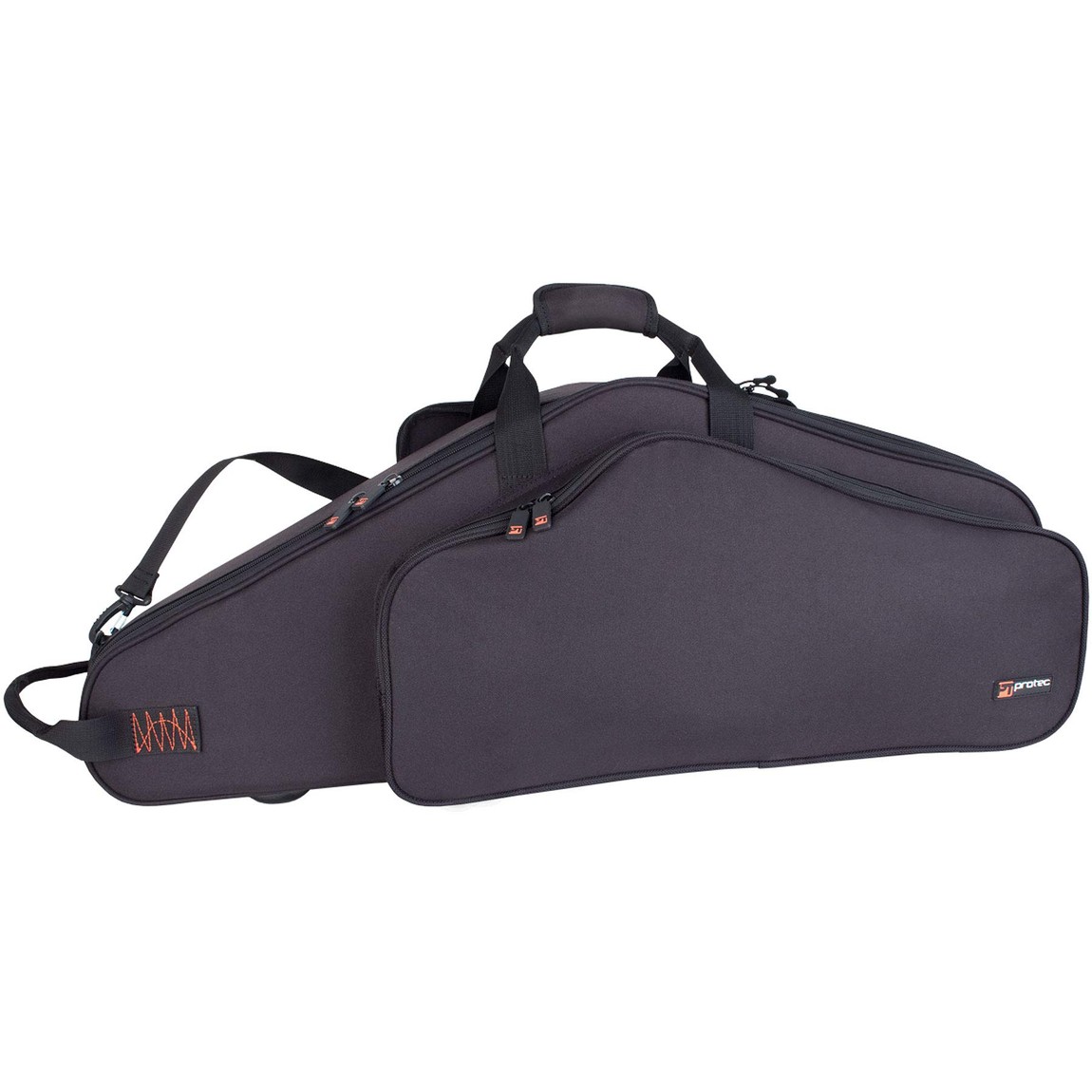 PRODUCT DETAILS Protec テナーサックス ギグバッグ Explorerシリーズ【商品仕様】・ 対応楽器：テナーサックス・ ケース種別：ギグバッグ・ 外装素材：耐摩耗性ナイロン・ 内装素材：20mm厚パッド（位置調整可能なサスペンションブロック4個付属）・ 重量：約1.8kg・ 外寸：約83.8cm x 31.8cm x 15.2cm・ 付属仕様：ベル収納用ネック＆マウスピースポーチ、楽譜用ポケット、収納式バックパックストラップ、ショルダーストラップ、サブウェイハンドル【特徴】・ 厚さ20mmの保護パッドに加え、楽器に合わせて配置をカスタマイズできる4つのサスペンションブロックにより内部での楽器の動きを抑制します。・ 外装には耐久性に優れた耐摩耗性ナイロンを採用し、スリムな形状ながら保護性能と軽量性を両立しています。・ 背面のマチ付き楽譜用ポケットや前面の大型収納ポケット、小物を整理できるオーガナイザーなど、充実した収納容量を備えています。・ 収納式のバックパックストラップ、付属のショルダーストラップ、パッド入りのハンドルにより、シーンに合わせた持ち運びが可能です。・ ベル内部のスペースを有効活用できる、パッド入りのネックおよびマウスピース用ポーチが付属しています。 ■ 商品について 海外輸入品（説明書は英語表記の場合あり） ■ ご注意 ・掲載画像は実物に近い色味になるよう調整しておりますが、ご利用の環境により差異が生じる場合があります。・複数店舗で在庫を共有しているため、ご注文後に在庫切れとなる場合がございます。 ■ 納期について お届けの目安を必ずご確認ください。 海外正規ルート仕入れ品 海外ブランド ▼ 海外正規ブランド店 正規代理店 ▼ 当 店 ※本商品は並行輸入品です 製造元は正規品と同一のブランド・メーカーです。当店では海外正規ルートより仕入れた商品を取り扱っております。流通ルートが異なるのみで、商品自体に違いはございません。 ── 当店の商品について ── 正規品のみ取り扱い 海外正規店・正規代理店から商品を直接仕入れ、国内に輸入して販売しております。 日本未入荷・海外限定モデルも多数 日本未入荷・海外限定モデルも多数取り扱っております。サイズ・カラー違いや海外限定で販売された製品など、日本では手に入りにくいアイテムをお届けいたします。 お求めやすい価格の理由 海外市場での価格差や流通ルートの違いにより、国内販売価格よりお求めやすくなっております。品質はそのままに、よりお手頃な価格でお届けいたします。 安心保証 ご使用前に万が一、製品に不具合がございました場合は、交換または商品代金のご返金にて対応させていただきます。商品到着後5日以内にご連絡ください。 ご注意 海外からの輸入品となります。海外輸送のため、外箱に軽微なスレ等がある場合がございますが、商品本体には影響ございません。 ※在庫状況は仕入先の在庫情報をもとに出来る限り正確に表示しておりますが、取寄せ商品のため、タイミングによりご注文後に欠品・キャンセルとなる場合がございます。 お探しの商品がございましたら、お気軽にご相談ください。
