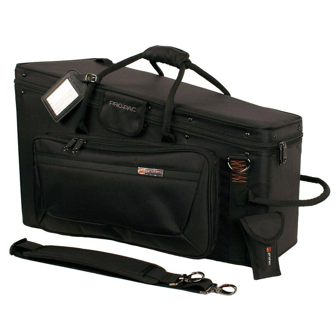 PRODUCT DETAILS Protec マーチングバリトン用 セミハードケース PRO PAC【商品仕様】・ 対応楽器：マーチングバリトン・ ケース種別：セミハードケース・ 外装素材：1680デニール バリスティックナイロン（耐水性）・ 内装素材：クッション付きソフトベルベット・ 構造：衝撃吸収用軽量木製フレーム・ 付属品：ショルダーストラップ（滑り止めパッド付き）、大型外部ポケット・ 安全性：鉛、DEHP、PAHS8、DBP、BBP不使用【特徴】・ 撥水性と耐久性に優れた1680デニールのバリスティックナイロンに、軽量な木製フレームを組み合わせた保護性能の高い構造です。・ 楽器を垂直に差し込んで収納するデザインを採用し、内部の厚手のクッションとベルベット素材が楽器を優しく包み込みます。・ 外部には小物類を整理して収納できる大型のガセット付きポケットと、筆記用具などの収納に便利なオーガナイザーを備えています。・ カスタム設計のゴム製フットパーツを装備しており、地面に置いた際の衝撃やジッパーへの摩耗を軽減します。・ 付属のショルダーストラップには、肩からのずれを防ぐ大型の滑り止めパッドと頑丈なメタルクリップが採用されています。 ■ 商品について 海外輸入品（説明書は英語表記の場合あり） ■ ご注意 ・掲載画像は実物に近い色味になるよう調整しておりますが、ご利用の環境により差異が生じる場合があります。・複数店舗で在庫を共有しているため、ご注文後に在庫切れとなる場合がございます。 ■ 納期について お届けの目安を必ずご確認ください。 海外正規ルート仕入れ品 海外ブランド ▼ 海外正規ブランド店 正規代理店 ▼ 当 店 ※本商品は並行輸入品です 製造元は正規品と同一のブランド・メーカーです。当店では海外正規ルートより仕入れた商品を取り扱っております。流通ルートが異なるのみで、商品自体に違いはございません。 ── 当店の商品について ── 正規品のみ取り扱い 海外正規店・正規代理店から商品を直接仕入れ、国内に輸入して販売しております。 日本未入荷・海外限定モデルも多数 日本未入荷・海外限定モデルも多数取り扱っております。サイズ・カラー違いや海外限定で販売された製品など、日本では手に入りにくいアイテムをお届けいたします。 お求めやすい価格の理由 海外市場での価格差や流通ルートの違いにより、国内販売価格よりお求めやすくなっております。品質はそのままに、よりお手頃な価格でお届けいたします。 安心保証 ご使用前に万が一、製品に不具合がございました場合は、交換または商品代金のご返金にて対応させていただきます。商品到着後5日以内にご連絡ください。 ご注意 海外からの輸入品となります。海外輸送のため、外箱に軽微なスレ等がある場合がございますが、商品本体には影響ございません。 ※在庫状況は仕入先の在庫情報をもとに出来る限り正確に表示しておりますが、取寄せ商品のため、タイミングによりご注文後に欠品・キャンセルとなる場合がございます。 お探しの商品がございましたら、お気軽にご相談ください。