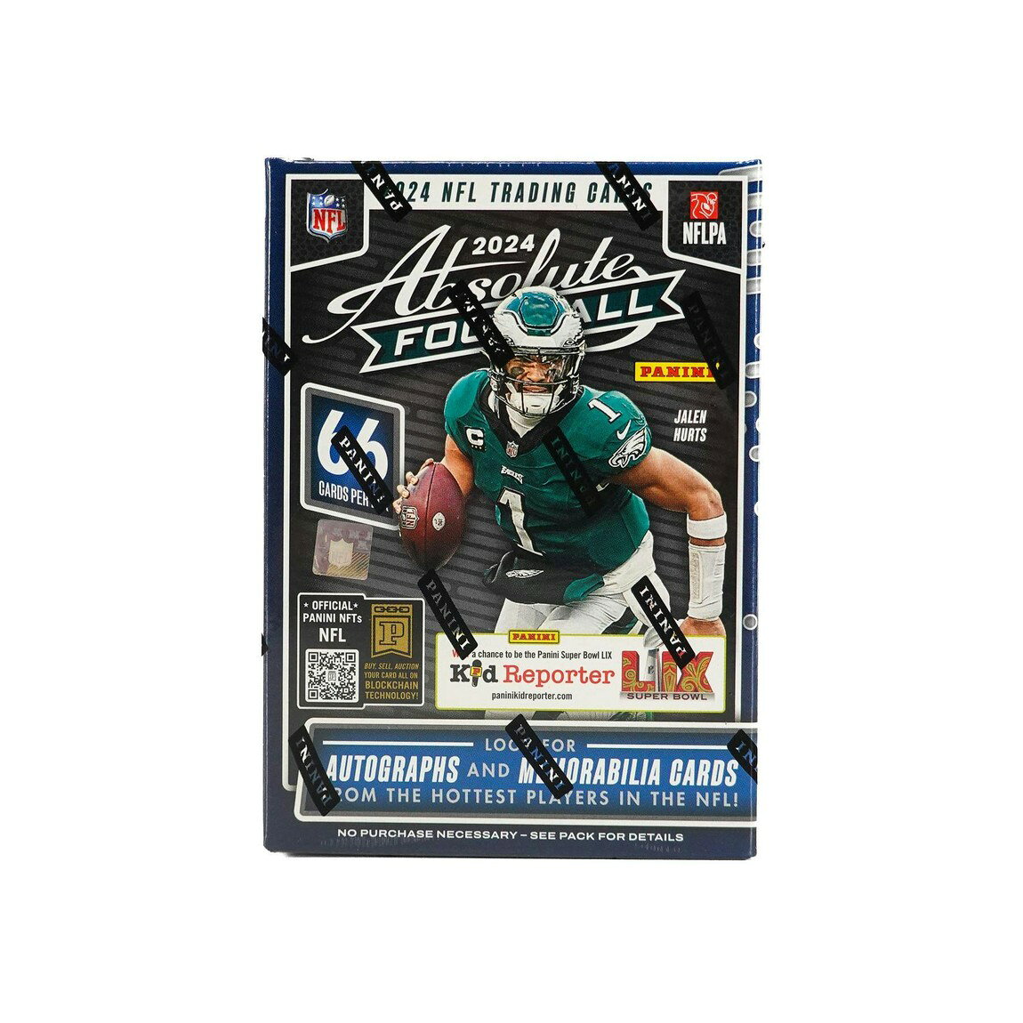 PRODUCT DETAILS NFL 2024 Panini Absolute Football ブラスターボックス 限定グリーンパラレル封入【商品仕様】1箱：6パック入り1パック：11枚入り総枚数：66枚【ボックス封入内容（メーカー公表の平均）】限定グリーンパラレル：3枚【ランダム封入（パラレル・インサート・サイン等）】超レアインサートのKaboom!やExplosiveをランダム封入。小売限定のサインカードやメモラビリアカードを収録。Caleb Williams選手、Jayden Daniels選手、Drake Maye選手、Marvin Harrison Jr.選手ら注目の2024年ルーキーを多数収録。ベースカードやルーキーカードのグリーンパラレルを収録。【ご注意】・海外版（北米流通）の未開封ボックスです。カード・パッケージのテキストは英語表記です。・封入はランダムで、特定カードの封入を保証するものではありません。 ■ 商品について 海外輸入品（説明書は英語表記の場合あり） ■ ご注意 ・掲載画像は実物に近い色味になるよう調整しておりますが、ご利用の環境により差異が生じる場合があります。・複数店舗で在庫を共有しているため、ご注文後に在庫切れとなる場合がございます。 ■ 納期について お届けの目安を必ずご確認ください。 海外正規ルート仕入れ品 海外ブランド ▼ 海外正規ブランド店 正規代理店 ▼ 当 店 ※本商品は並行輸入品です 製造元は正規品と同一のブランド・メーカーです。当店では海外正規ルートより仕入れた商品を取り扱っております。流通ルートが異なるのみで、商品自体に違いはございません。 ── 当店の商品について ── 正規品のみ取り扱い 海外正規店・正規代理店から商品を直接仕入れ、国内に輸入して販売しております。 日本未入荷・海外限定モデルも多数 日本未入荷・海外限定モデルも多数取り扱っております。サイズ・カラー違いや海外限定で販売された製品など、日本では手に入りにくいアイテムをお届けいたします。 お求めやすい価格の理由 海外市場での価格差や流通ルートの違いにより、国内販売価格よりお求めやすくなっております。品質はそのままに、よりお手頃な価格でお届けいたします。 安心保証 ご使用前に万が一、製品に不具合がございました場合は、交換または商品代金のご返金にて対応させていただきます。商品到着後5日以内にご連絡ください。 ご注意 海外からの輸入品となります。海外輸送のため、外箱に軽微なスレ等がある場合がございますが、商品本体には影響ございません。 ※在庫状況は仕入先の在庫情報をもとに出来る限り正確に表示しておりますが、取寄せ商品のため、タイミングによりご注文後に欠品・キャンセルとなる場合がございます。 お探しの商品がございましたら、お気軽にご相談ください。