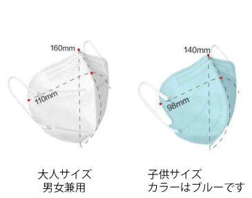 マスク KN95 在庫あり 3D 立体 4層フィルター 使い捨て 不織布 子ども用 小さめ 大人男女兼用 FDA CE実証 5枚セット