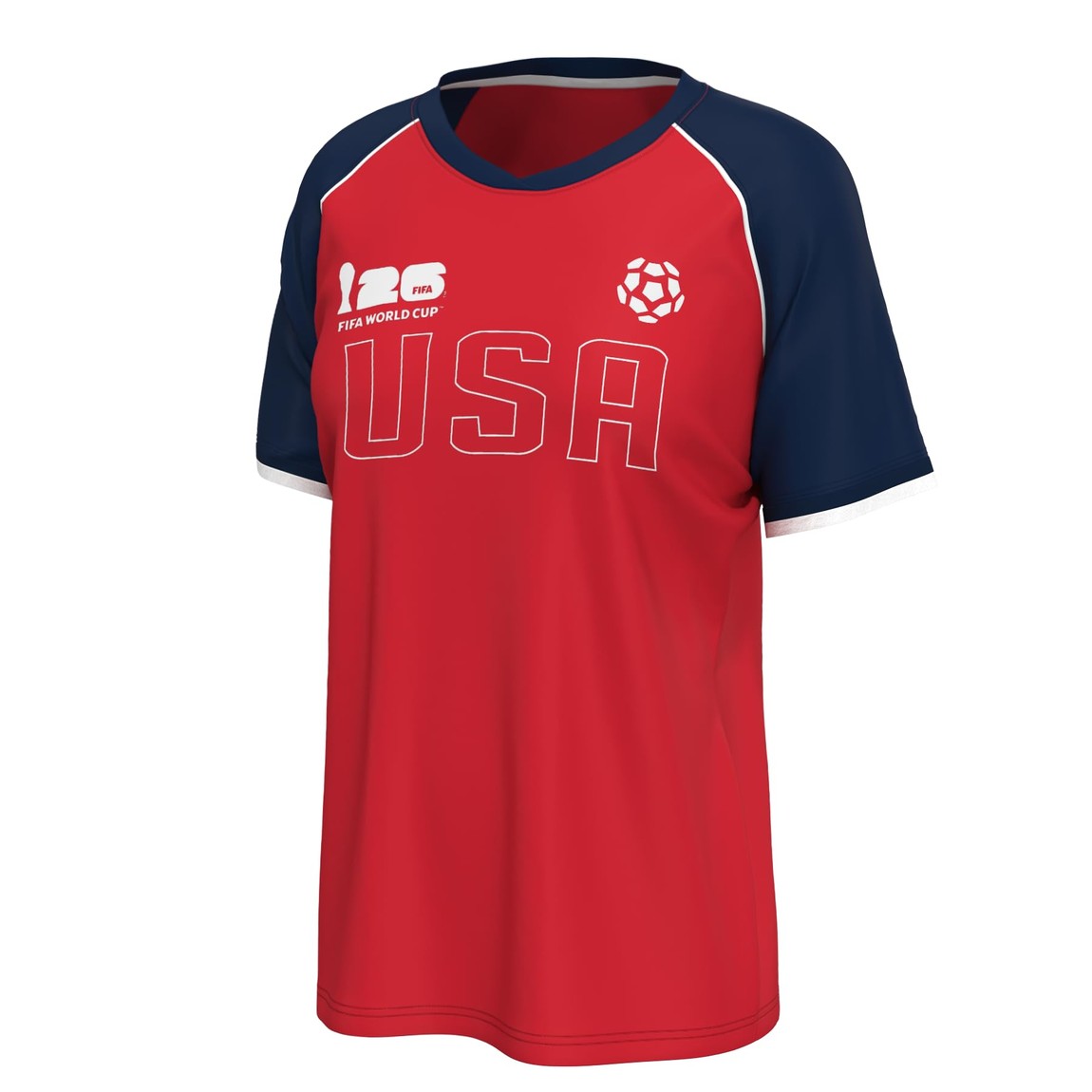 Outerstuff アウタースタッフ FIFA ワールドカップ 2026 アメリカ代表 USA レディース ラグランスリーブ Tシャツ サッカーシャツ 半袖