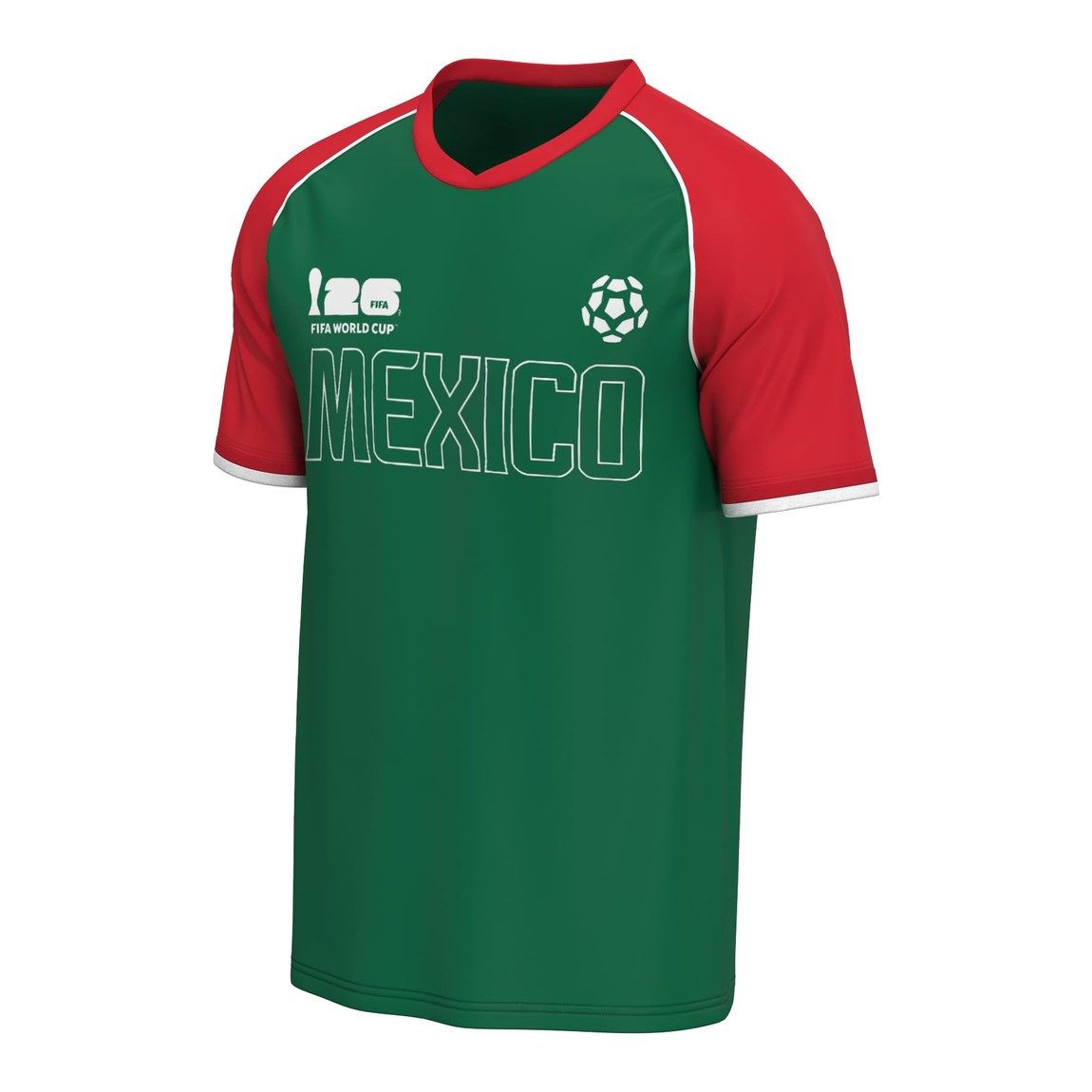 Outerstuff FIFA ワールドカップ 2026 メキシコ Mexico ラグラン サッカーシャツ 半袖 メッシュ メンズ 通気性 速乾