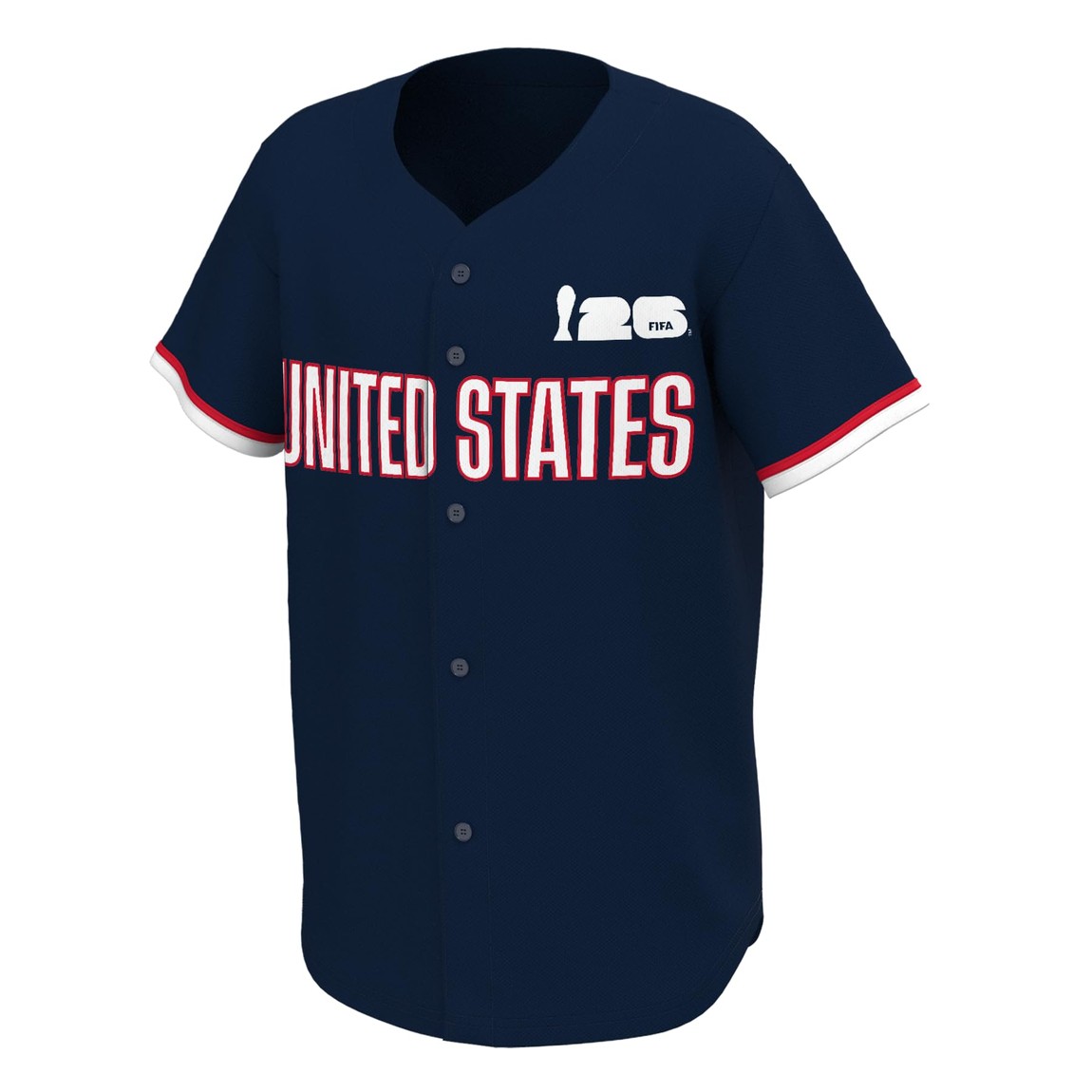 Outerstuff FIFA ワールドカップ 2026 アメリカ代表 USA ベースボールシャツ 半袖 ボタンフロント ジャージ サッカー 応援グッズ