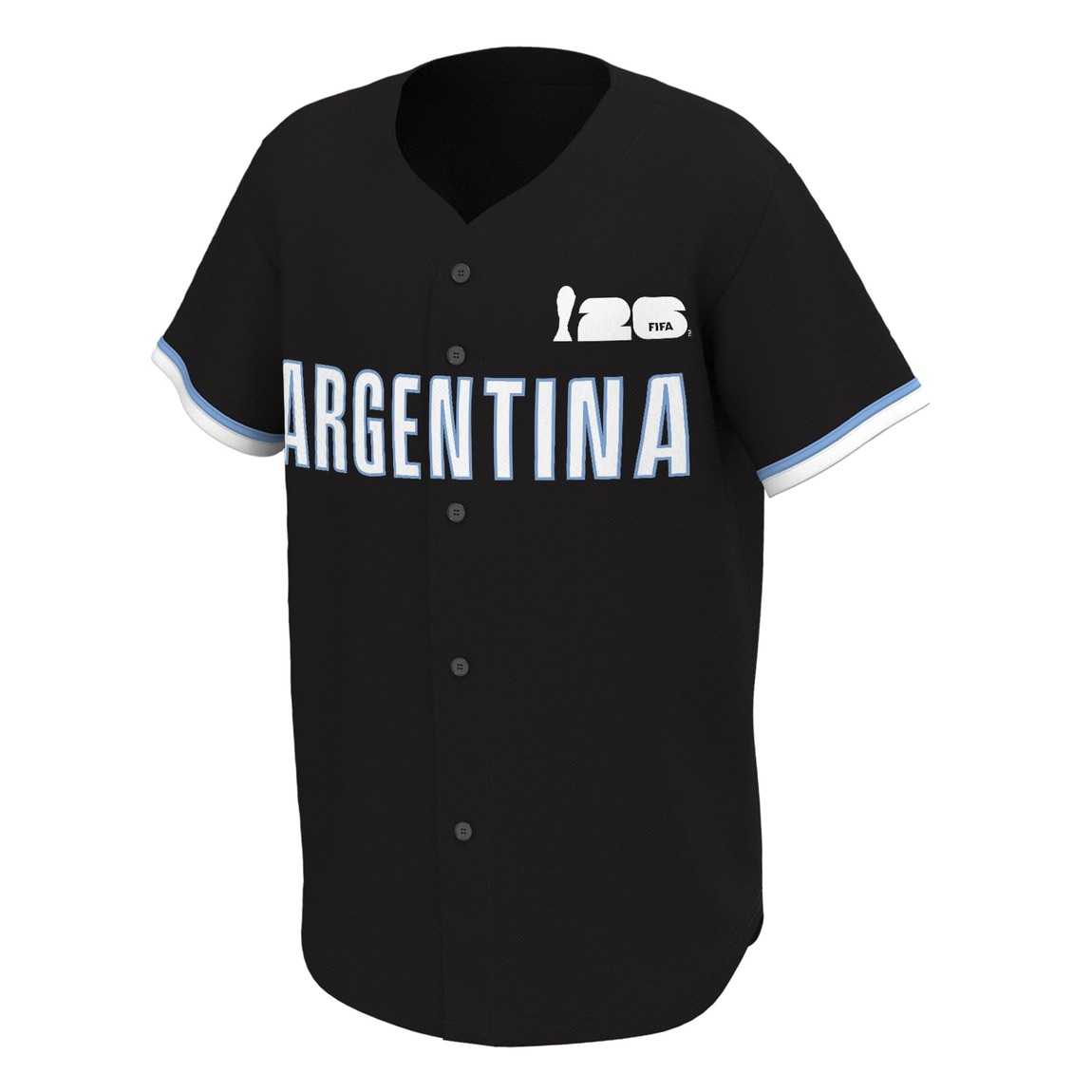 Outerstuff FIFA ワールドカップ 2026 アルゼンチン Argentina ベースボールシャツ ジャージ 半袖 ボタンフロント サッカー ウェア