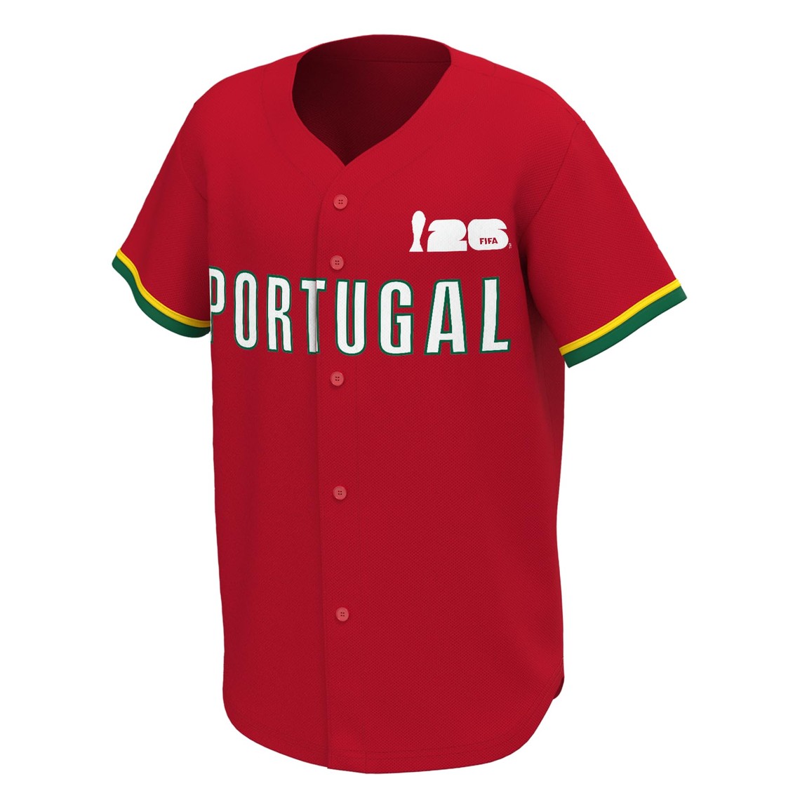 Outerstuff FIFA World Cup 2026 ポルトガル Portugal ベースボールジャージ レッド/グリーン 半袖 ボタンシャツ サッカー ウェア 応援グッズ