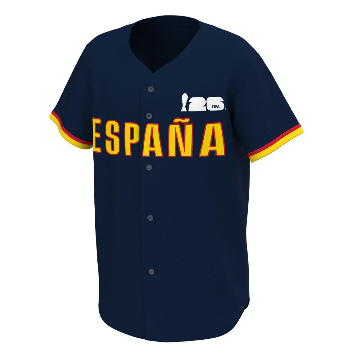 Outerstuff FIFA ワールドカップ 2026 スペイン (Spain) 半袖 ボタンフロント ベースボールジャージ サッカー 公式ライセンス