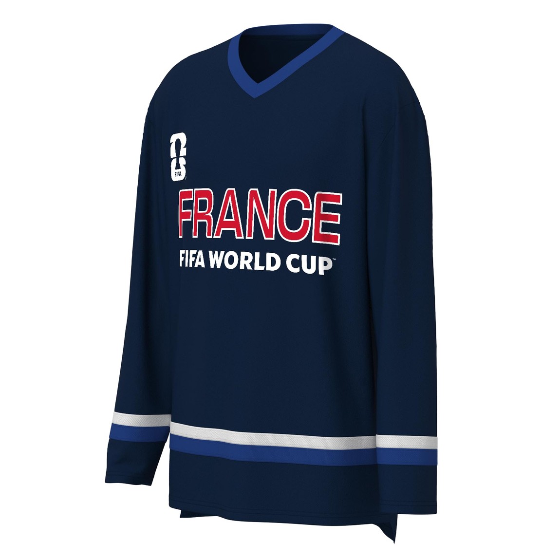 Outerstuff FIFA ワールドカップ 2026 フランス France ロングスリーブ Vネック ホッケージャージ ネイビー サッカー ウェア