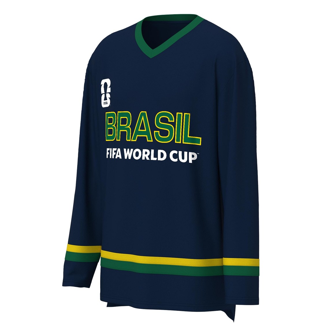 Outerstuff FIFA ワールドカップ 2026 ブラジル代表 Brazil ロングスリーブ Vネック ホッケージャージ サッカー 応援グッズ