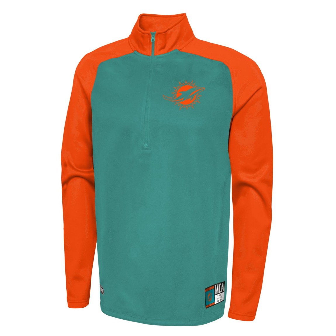 Outerstuff NFL マイアミ・ドルフィンズ Miami Dolphins 1/4ジップ プルオーバー フリース トップス アクア メンズ アメフト アメリカンフットボール