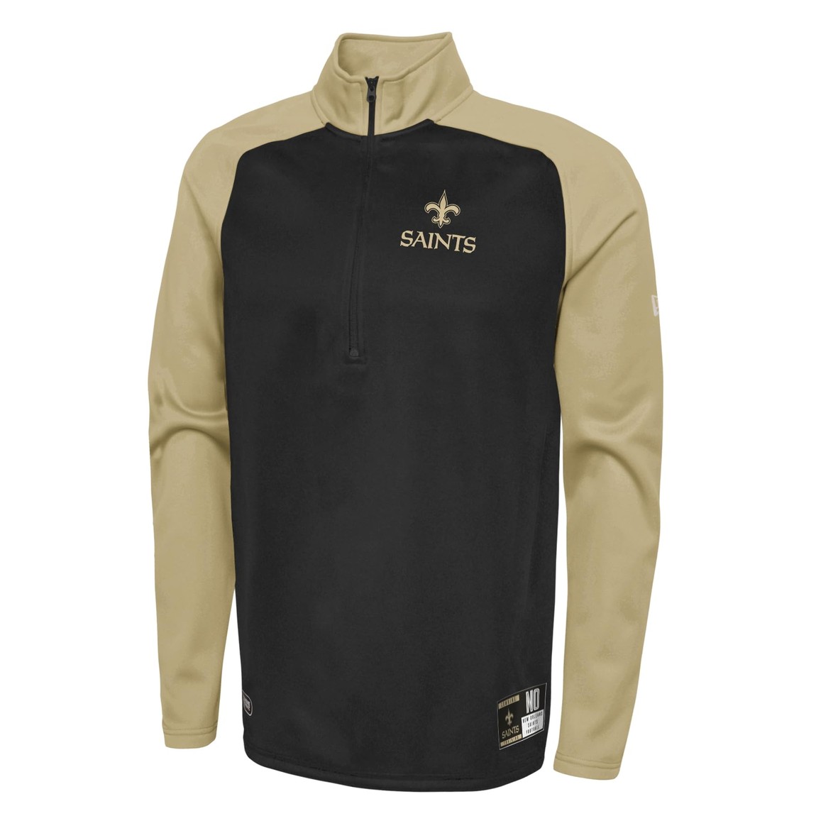 Outerstuff NFL ニューオーリンズ・セインツ New Orleans Saints パフォーマンス 1/4ジップ プルオーバー フリース スウェット ブラック トレーニングウェア