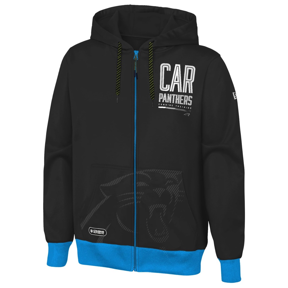 Outerstuff NFL カロライナ・パンサーズ Carolina Panthers フルジップ パフォーマンス フリース パーカー ブラック フーディ スウェット メンズ 公式ライセンス