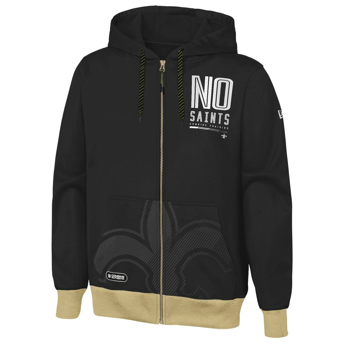 Outerstuff NFL ニューオーリンズ・セインツ New Orleans Saints フルジップ パフォーマンス フリース フーディ パーカー ブラック メンズ アメフト 公式ライセンス