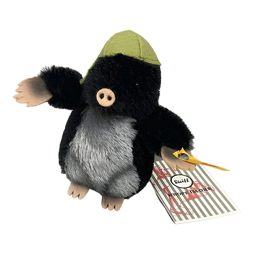 シュタイフ モヘア Maxi mole ブラック グレー 11cm 2021年製 Steiff 056789 ぬいぐるみ