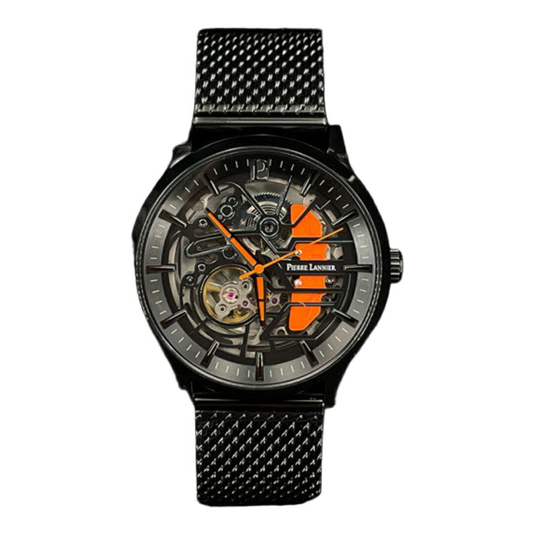 Rakuten - Pierre Lannier Paddock 自動巻き 腕時計 メンズ スケルトン ブラック オレンジ