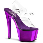 SKY-3087インチ(約18cm)クリアヒールハイヒールピンヒールミュール厚底サンダル/Pleaserプリーザーパーティードレス靴大きいサイズ【送料無料】