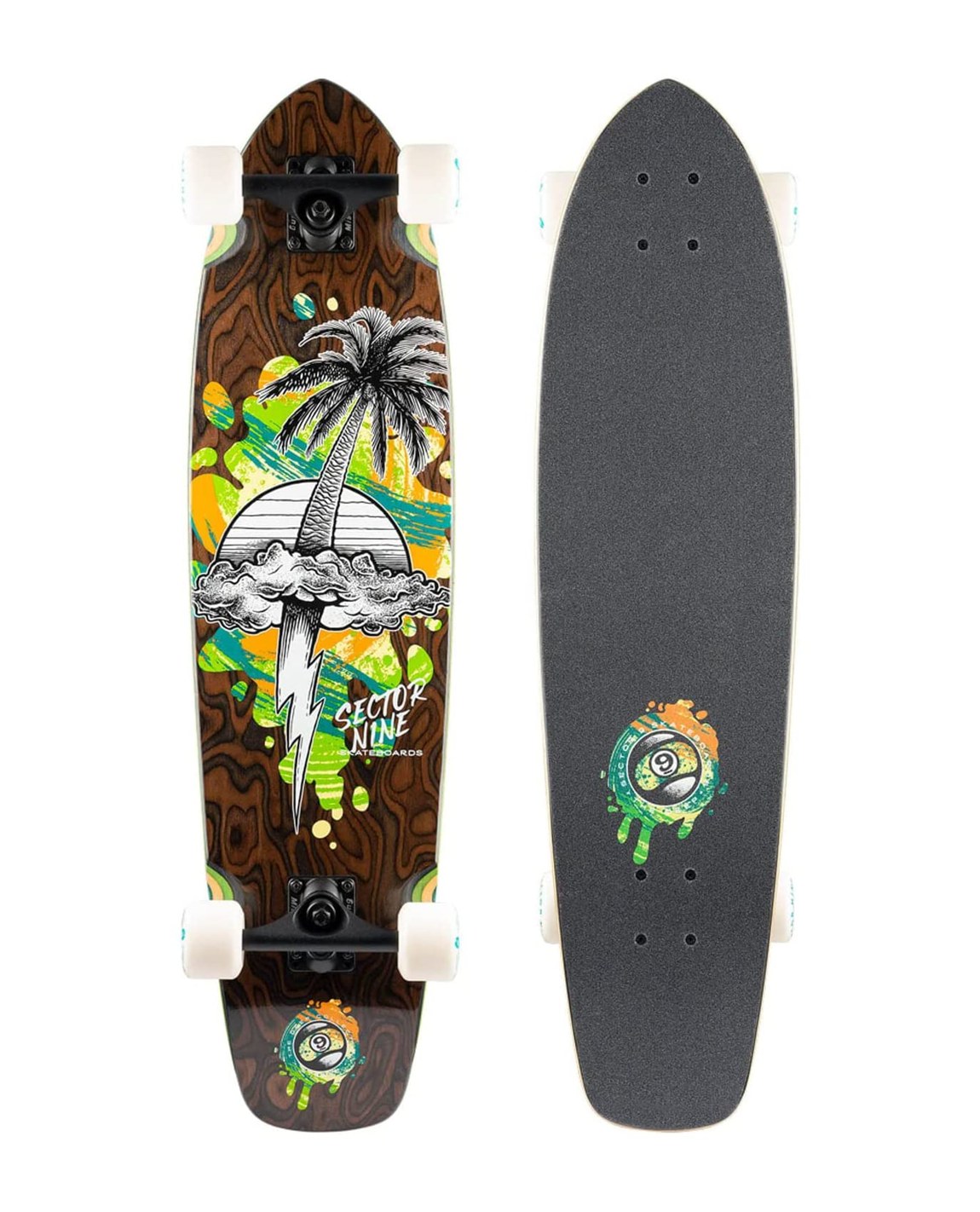 PRODUCT DETAILS Sector 9 Strand Squall The Deep Collection スケートボード ロングボード クルーザー 34 x 8.7インチ【商品仕様】・ ブランド：Sector 9・ モデル：Strand Squall (The Deep Collection)・ 種別：スケートボード ロングボード クルーザー コンプリート（完成品）・ デッキサイズ：34 x 8.7インチ（約86.36 x 22.1cm）・ ホイールベース：20.5インチ（約52.07cm）・ トラック：8.375インチ Gullwing Mission Trucks・ ウィール：61mm 78a Nineballs・ ベアリング：ABEC 5 Greaseball Bearings・ 素材：7プライメイプル・ 構成：0.25インチライザーパッド、1.25インチスチールボルト、グリップテープ貼付済【特徴】・ アーティストのNate Reifke（Salty Timbers）による独自のグラフィックを採用した「The Deep Collection」シリーズです。・ 街乗りやカービングに適した設計で、スムーズなライディングを楽しむことができます。・ 柔らかめの61mmウィール（78a）を装備しており、路面の凹凸による振動を抑え、快適な走行を実現します。・ 各パーツが組み上げられた完成品（コンプリート）のため、初心者の方でも届いてすぐに使用可能です。【ご注意】・ 海外並行輸入品のため、付属の説明書がある場合は英語表記となります。 ■ 商品について 海外輸入品（説明書は英語表記の場合あり） ■ ご注意 ・掲載画像は実物に近い色味になるよう調整しておりますが、ご利用の環境により差異が生じる場合があります。・複数店舗で在庫を共有しているため、ご注文後に在庫切れとなる場合がございます。 ■ 納期について お届けの目安を必ずご確認ください。 海外正規ルート仕入れ品 海外ブランド ▼ 海外正規ブランド店 正規代理店 ▼ 当 店 ※本商品は並行輸入品です 製造元は正規品と同一のブランド・メーカーです。当店では海外正規ルートより仕入れた商品を取り扱っております。流通ルートが異なるのみで、商品自体に違いはございません。 ── 当店の商品について ── 正規品のみ取り扱い 海外正規店・正規代理店から商品を直接仕入れ、国内に輸入して販売しております。 日本未入荷・海外限定モデルも多数 日本未入荷・海外限定モデルも多数取り扱っております。サイズ・カラー違いや海外限定で販売された製品など、日本では手に入りにくいアイテムをお届けいたします。 お求めやすい価格の理由 海外市場での価格差や流通ルートの違いにより、国内販売価格よりお求めやすくなっております。品質はそのままに、よりお手頃な価格でお届けいたします。 安心保証 ご使用前に万が一、製品に不具合がございました場合は、交換または商品代金のご返金にて対応させていただきます。商品到着後5日以内にご連絡ください。 ご注意 海外からの輸入品となります。海外輸送のため、外箱に軽微なスレ等がある場合がございますが、商品本体には影響ございません。 ※在庫状況は仕入先の在庫情報をもとに出来る限り正確に表示しておりますが、取寄せ商品のため、タイミングによりご注文後に欠品・キャンセルとなる場合がございます。 お探しの商品がございましたら、お気軽にご相談ください。