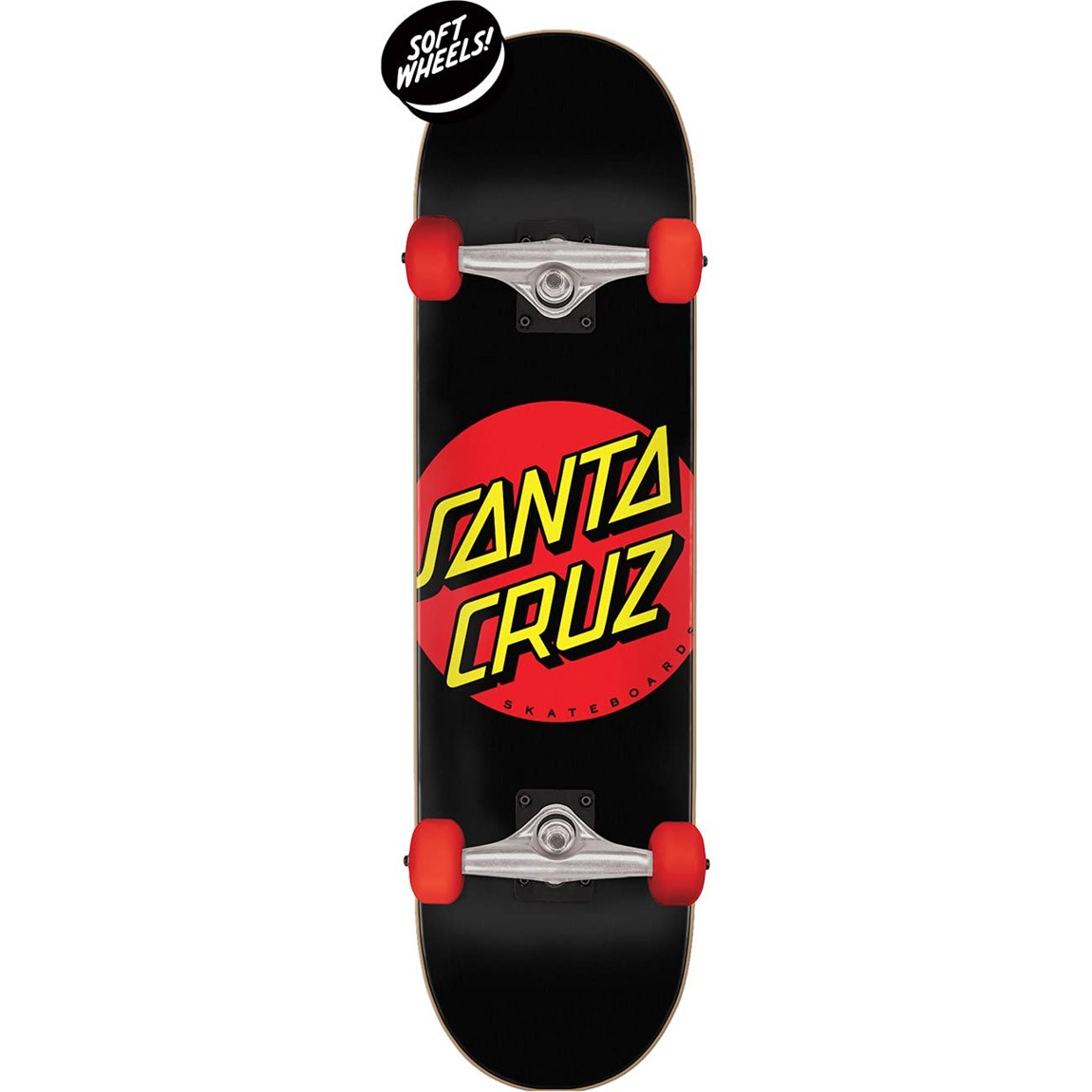 PRODUCT DETAILS Santa Cruz Classic Dot Super Micro スケートボード コンプリート 7.25インチ 7.25" x 27.00"【商品仕様】・ 種別：スケートボード コンプリート（完成品）・ デッキ幅：7.25インチ（約18.41cm）・ デッキ長：27.00インチ（約68.58cm）・ トラック：Bullet社製 軽量キャストアルミニウムトラック（85aブッシュ）・ ウィール：OJ Wheels 52mm 83a（高反発ウレタン）・ ベアリング：高精度スチールベアリング【特徴】・ Santa Cruzの定番グラフィック「Classic Dot」を冠したコンプリートセットです。・ デッキ幅7.25インチのスーパーマイクロサイズで、小柄な方や初心者の方にも扱いやすい設計です。・ 85aの柔らかいブッシュを搭載しており、少ない力でスムーズなターンが可能です。・ 83aのソフトなOJ Wheelsを採用し、路面での静音性と安定性を高めています。・ パーツが全て組み上がった状態のため、お届け後すぐにお使いいただけます。【ご注意】・ 海外並行輸入品のため、付属の説明書がある場合は英語表記となります。 ■ 商品について 海外輸入品（説明書は英語表記の場合あり） ■ ご注意 ・掲載画像は実物に近い色味になるよう調整しておりますが、ご利用の環境により差異が生じる場合があります。・複数店舗で在庫を共有しているため、ご注文後に在庫切れとなる場合がございます。 ■ 納期について お届けの目安を必ずご確認ください。 海外正規ルート仕入れ品 海外ブランド ▼ 海外正規ブランド店 正規代理店 ▼ 当 店 ※本商品は並行輸入品です 製造元は正規品と同一のブランド・メーカーです。当店では海外正規ルートより仕入れた商品を取り扱っております。流通ルートが異なるのみで、商品自体に違いはございません。 ── 当店の商品について ── 正規品のみ取り扱い 海外正規店・正規代理店から商品を直接仕入れ、国内に輸入して販売しております。 日本未入荷・海外限定モデルも多数 日本未入荷・海外限定モデルも多数取り扱っております。サイズ・カラー違いや海外限定で販売された製品など、日本では手に入りにくいアイテムをお届けいたします。 お求めやすい価格の理由 海外市場での価格差や流通ルートの違いにより、国内販売価格よりお求めやすくなっております。品質はそのままに、よりお手頃な価格でお届けいたします。 安心保証 ご使用前に万が一、製品に不具合がございました場合は、交換または商品代金のご返金にて対応させていただきます。商品到着後5日以内にご連絡ください。 ご注意 海外からの輸入品となります。海外輸送のため、外箱に軽微なスレ等がある場合がございますが、商品本体には影響ございません。 ※在庫状況は仕入先の在庫情報をもとに出来る限り正確に表示しておりますが、取寄せ商品のため、タイミングによりご注文後に欠品・キャンセルとなる場合がございます。 お探しの商品がございましたら、お気軽にご相談ください。