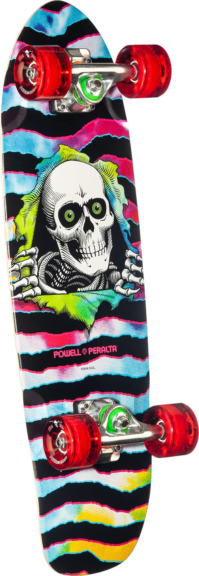 PRODUCT DETAILS Powell Peralta Sidewalk Surfer Tie Dye Ripper コンプリート スケートボード 7.75"【商品仕様】・ 種別：コンプリート スケートボード（完成品）・ デッキ幅：7.75インチ（約19.68cm）・ デッキ長さ：27.2インチ（約69.08cm）・ ホイールベース：14インチ（約35.56cm）・ 素材：7プライハードウッド・ ウィール：55mm 80A（ソフトウィール）・ トラック：Mini Logo 356アルミ合金製・ ベアリング：BONES REDS【特徴】・ 1970年代後半のスケートボードデザインを反映したSidewalk Surferシェイプを採用しています。・ ウィールウェルとライザーパッドを装備し、ターン時のウィールバイトを防止する設計です。・ 柔軟性と強度を兼ね備えた7層のハードウッドデッキを使用しています。・ 走行性に優れた80Aのソフトウィールと、BONES REDSベアリングを標準装備しています。・ 安定したターンを実現するMini Logoトラックと、デジタルプリント済みのグリップテープが付属します。【ご注意】・ 海外並行輸入品のため、付属の説明書がある場合は英語表記となります。 ■ 商品について 海外輸入品（説明書は英語表記の場合あり） ■ ご注意 ・掲載画像は実物に近い色味になるよう調整しておりますが、ご利用の環境により差異が生じる場合があります。・複数店舗で在庫を共有しているため、ご注文後に在庫切れとなる場合がございます。 ■ 納期について お届けの目安を必ずご確認ください。 海外正規ルート仕入れ品 海外ブランド ▼ 海外正規ブランド店 正規代理店 ▼ 当 店 ※本商品は並行輸入品です 製造元は正規品と同一のブランド・メーカーです。当店では海外正規ルートより仕入れた商品を取り扱っております。流通ルートが異なるのみで、商品自体に違いはございません。 ── 当店の商品について ── 正規品のみ取り扱い 海外正規店・正規代理店から商品を直接仕入れ、国内に輸入して販売しております。 日本未入荷・海外限定モデルも多数 日本未入荷・海外限定モデルも多数取り扱っております。サイズ・カラー違いや海外限定で販売された製品など、日本では手に入りにくいアイテムをお届けいたします。 お求めやすい価格の理由 海外市場での価格差や流通ルートの違いにより、国内販売価格よりお求めやすくなっております。品質はそのままに、よりお手頃な価格でお届けいたします。 安心保証 ご使用前に万が一、製品に不具合がございました場合は、交換または商品代金のご返金にて対応させていただきます。商品到着後5日以内にご連絡ください。 ご注意 海外からの輸入品となります。海外輸送のため、外箱に軽微なスレ等がある場合がございますが、商品本体には影響ございません。 ※在庫状況は仕入先の在庫情報をもとに出来る限り正確に表示しておりますが、取寄せ商品のため、タイミングによりご注文後に欠品・キャンセルとなる場合がございます。 お探しの商品がございましたら、お気軽にご相談ください。