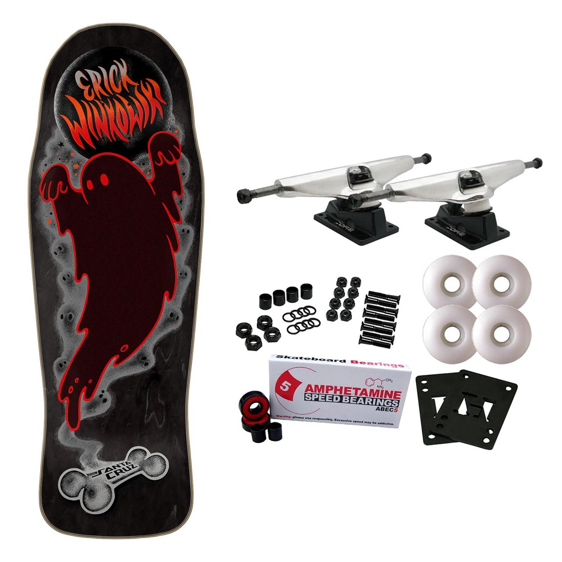 Santa Cruz Winkowski Ghost スケートボード コンプリート 10.34" x 30.54" 組み立てセット