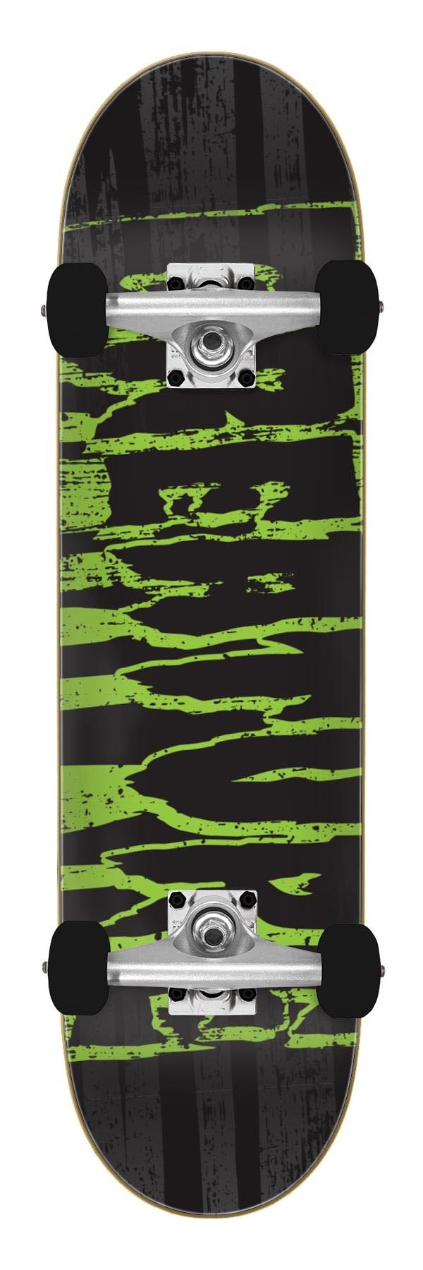 PRODUCT DETAILS Creature Tattered Large コンプリート スケートボード 8.25inch【商品仕様】・ 種別：コンプリート（完成品）・ デッキサイズ：8.25インチ（幅 約20.9cm）× 31.5インチ（長さ 約80.0cm）・ ホイールベース：14インチ（約35.5cm）・ 素材：北米メイプル 7層・ トラック：Krux DLK Trucks・ ウィール：OJ 53mm 95a・ ベアリング：Abec 3・ グリップテープ：貼付済み【特徴】・ デッキ幅を広めに設計しており、足元の安定性を高めたモデルです。・ ホイールベースを短めに設定することで、初心者でもターンがしやすい操作性を実現しています。・ Krux製トラックやOJ製ウィールなど、専門ブランドのパーツで構成されています。・ ストリートからパークまで幅広く対応する95a硬度のウィールを採用しています。・ 組み立て済みの完成品のため、お届け後すぐにご使用いただけます。【ご注意】・ 海外並行輸入品のため、付属の説明書がある場合は英語表記となります。 ■ 商品について 海外輸入品（説明書は英語表記の場合あり） ■ ご注意 ・掲載画像は実物に近い色味になるよう調整しておりますが、ご利用の環境により差異が生じる場合があります。・複数店舗で在庫を共有しているため、ご注文後に在庫切れとなる場合がございます。 ■ 納期について お届けの目安を必ずご確認ください。 海外正規ルート仕入れ品 海外ブランド ▼ 海外正規ブランド店 正規代理店 ▼ 当 店 ※本商品は並行輸入品です 製造元は正規品と同一のブランド・メーカーです。当店では海外正規ルートより仕入れた商品を取り扱っております。流通ルートが異なるのみで、商品自体に違いはございません。 ── 当店の商品について ── 正規品のみ取り扱い 海外正規店・正規代理店から商品を直接仕入れ、国内に輸入して販売しております。 日本未入荷・海外限定モデルも多数 日本未入荷・海外限定モデルも多数取り扱っております。サイズ・カラー違いや海外限定で販売された製品など、日本では手に入りにくいアイテムをお届けいたします。 お求めやすい価格の理由 海外市場での価格差や流通ルートの違いにより、国内販売価格よりお求めやすくなっております。品質はそのままに、よりお手頃な価格でお届けいたします。 安心保証 ご使用前に万が一、製品に不具合がございました場合は、交換または商品代金のご返金にて対応させていただきます。商品到着後5日以内にご連絡ください。 ご注意 海外からの輸入品となります。海外輸送のため、外箱に軽微なスレ等がある場合がございますが、商品本体には影響ございません。 ※在庫状況は仕入先の在庫情報をもとに出来る限り正確に表示しておりますが、取寄せ商品のため、タイミングによりご注文後に欠品・キャンセルとなる場合がございます。 お探しの商品がございましたら、お気軽にご相談ください。